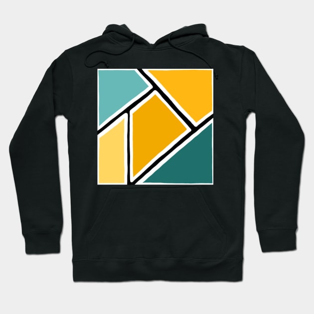 Mint and gold abstract geometric pattern Hoodie by bigmoments